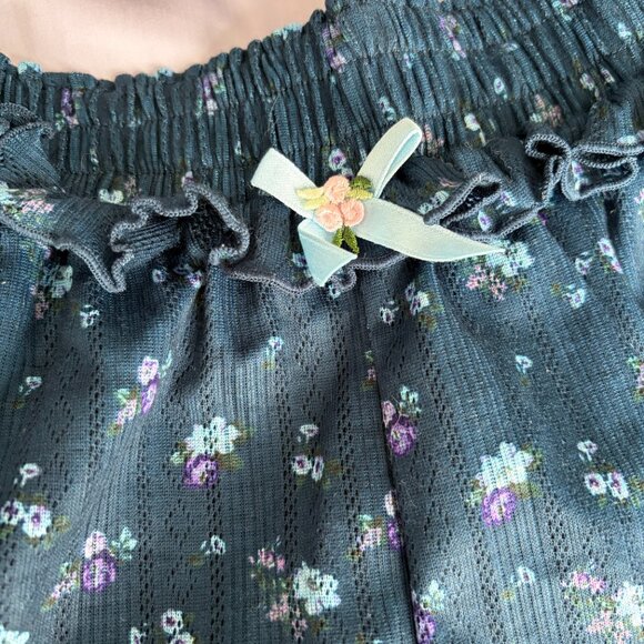 NWOT For Love & Lemons Navy Blue Lola Pointelle PJ Set - Picture 6 of 9